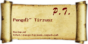 Pengő Tirzusz névjegykártya